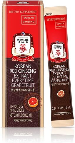 JungKwanJang Ginseng Everytime Extract Stick - Caffeine-Free Energy Supplements, Korean Red Ginseng 2000mg, Brain Support and Natural Energy Booster for Men & Women, 60 Count in Saudi Arabia