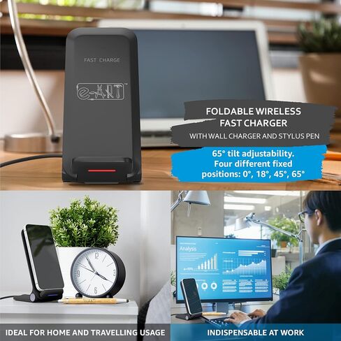 15W Foldable Wireless Fast Charger with Wall Charger and Stylus Pen-Wireless Charger Gift-iPhone Charger-Fast-Charging Samsung Galaxy with 28W Quick Wall Charger in Saudi Arabia