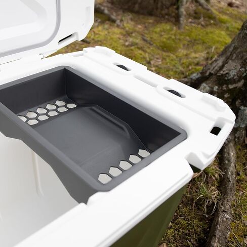 مبرد كامكو كوريتوك بريميوم 30 كوارت وصندوق ثلج | يتميز بالاحتفاظ بالثلج لمدة تصل إلى 10 أيام، ويحمل ما يصل إلى 28 علبة وأكثر، ويحتوي على فتحات لملحقات التخييم ومعدات الصيد | عظم التمساح (51719) in Kuwait