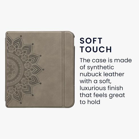 kwmobile Cover Compatible with Kobo Libra Colour Cover - eReader Case - Magnolias Grey in Saudi Arabia