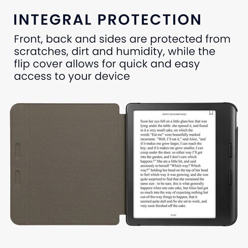 kwmobile Cover Compatible with Kobo Libra Colour Cover - eReader Case - Magnolias Grey in Saudi Arabia