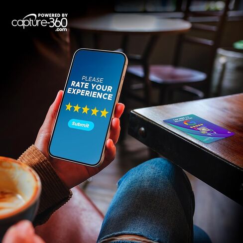 NFC Business Google Review Tap Card, Contactless, Enhances SEO, Saves Time, User-Friendly, Reusable, Boosts Online Presence & Encourages Business Feedback - Pack of 2, Blue in Kuwait