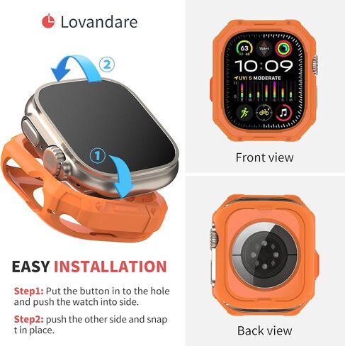 Compatible with Apple Watch Bumper Case Ultra 2 / Ultra 49mm Soft Flexible TPU Lightweight Protective Cover for iWatch Ultra 2/1(2024/2023/2022)[NO Front Screen Protector], Black-1pack in Saudi Arabia