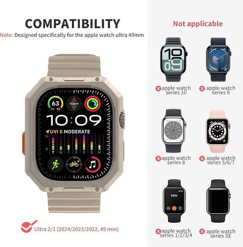 Compatible with Apple Watch Bumper Case Ultra 2 / Ultra 49mm Soft Flexible TPU Lightweight Protective Cover for iWatch Ultra 2/1(2024/2023/2022)[NO Front Screen Protector], Black-1pack in Saudi Arabia