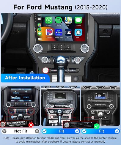 8Core 4+64G Car Stereo for Ford Mustang 2015-2020 Wireless Carplay Android Auto,9" 1280*720P IPS Touch Screen Radio,Android13/GPS/WiFi/32EQ DSP/59UI/Bluetooth5.0/SWC/Backup Camera(Adapts to 3 Buttons) in Saudi Arabia