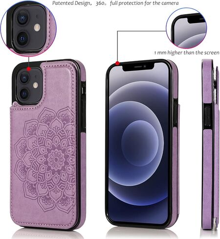 12MIni Case 12Mini Wallet Credit Card Holder Case,Protective Cover with Card Slot Holder and Slim Leather Case for iPhone 12MIni 5.4Inch (Gold) in Kuwait