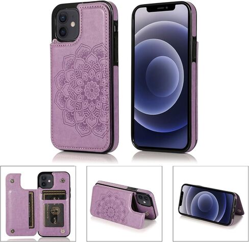 12MIni Case 12Mini Wallet Credit Card Holder Case,Protective Cover with Card Slot Holder and Slim Leather Case for iPhone 12MIni 5.4Inch (Gold) in Kuwait