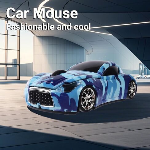 elec Space Wireless Mouse, Cool Car-Shape Wireless Mouse with LED Headlights, 2.4G Unique Car Mouse for Kids with USB Receiver, 1600 DPI Cute Gaming Mouse for Laptop PC Computer-White in Kuwait