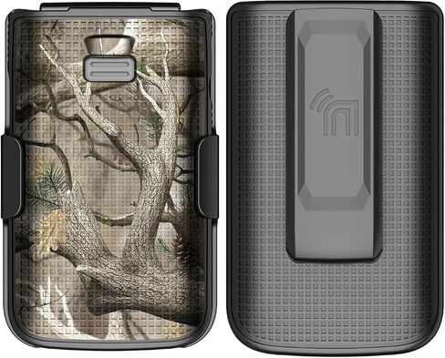Nakedcellphone Holster Series for TCL Flip 3 Phone Case, Slim Hard Shell Cover and Belt Clip Holder Combination - Cobalt Blue in Kuwait