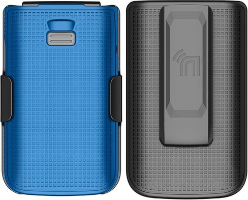 Nakedcellphone Holster Series for TCL Flip 3 Phone Case, Slim Hard Shell Cover and Belt Clip Holder Combination - Cobalt Blue in Kuwait