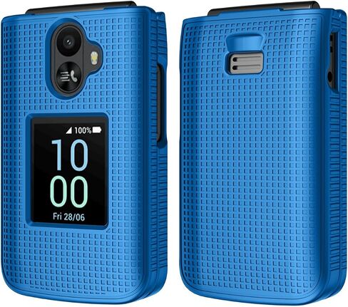Nakedcellphone Holster Series for TCL Flip 3 Phone Case, Slim Hard Shell Cover and Belt Clip Holder Combination - Cobalt Blue in Kuwait