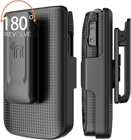 Nakedcellphone Holster Series for TCL Flip 3 Phone Case, Slim Hard Shell Cover and Belt Clip Holder Combination - Cobalt Blue in Kuwait