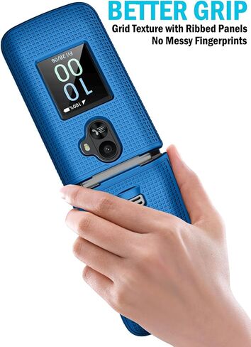 Nakedcellphone Holster Series for TCL Flip 3 Phone Case, Slim Hard Shell Cover and Belt Clip Holder Combination - Cobalt Blue in Kuwait