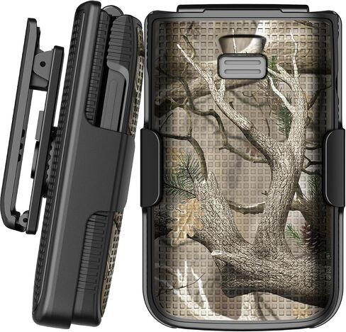 Nakedcellphone Holster Series for TCL Flip 3 Phone Case, Slim Hard Shell Cover and Belt Clip Holder Combination - Cobalt Blue in Kuwait