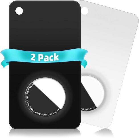 2 Pack Thin Card Case for Apple Airtag, Airtag Protector Wallet Holder for Clutch Bag, Purse, Handbag, and Backpack Wallet(White&Black) in Saudi Arabia
