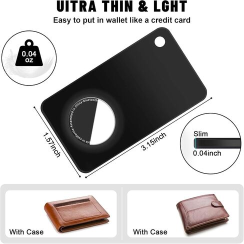 2 Pack Thin Card Case for Apple Airtag, Airtag Protector Wallet Holder for Clutch Bag, Purse, Handbag, and Backpack Wallet(White&Black) in Saudi Arabia