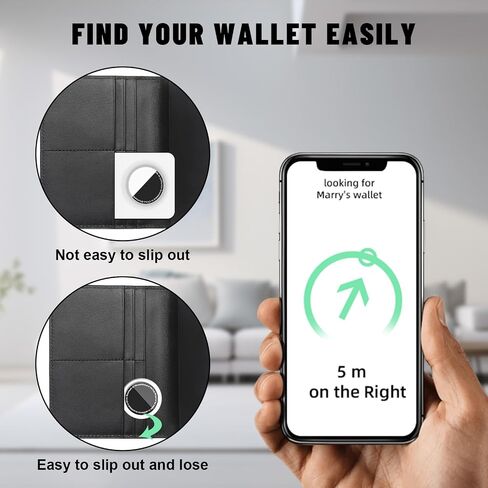 2 Pack Thin Card Case for Apple Airtag, Airtag Protector Wallet Holder for Clutch Bag, Purse, Handbag, and Backpack Wallet(White&Black) in Saudi Arabia