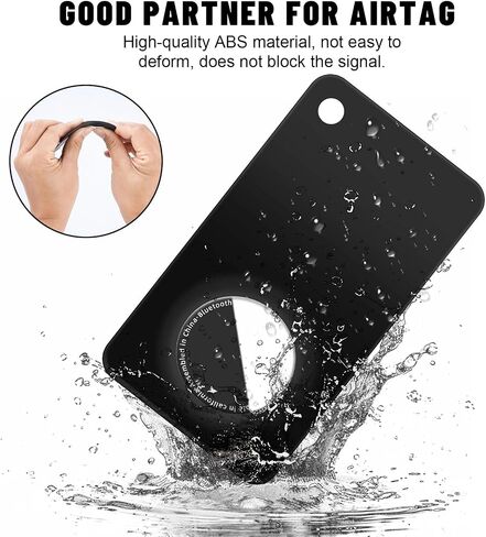 2 Pack Thin Card Case for Apple Airtag, Airtag Protector Wallet Holder for Clutch Bag, Purse, Handbag, and Backpack Wallet(White&Black) in Saudi Arabia