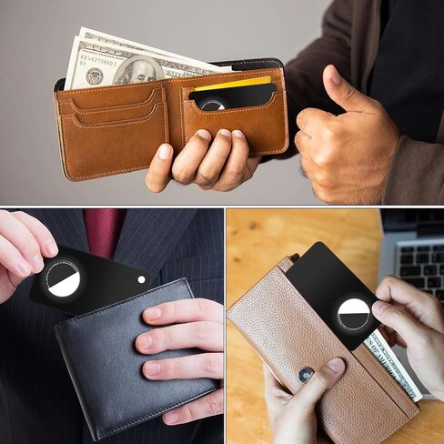 2 Pack Thin Card Case for Apple Airtag, Airtag Protector Wallet Holder for Clutch Bag, Purse, Handbag, and Backpack Wallet(White&Black) in Saudi Arabia