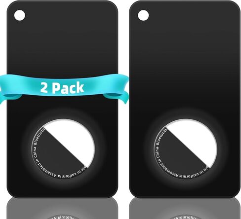 2 Pack Thin Card Case for Apple Airtag, Airtag Protector Wallet Holder for Clutch Bag, Purse, Handbag, and Backpack Wallet(White&Black) in Saudi Arabia