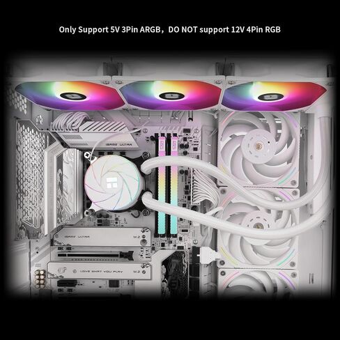 Thermalright Aqua Elite 360 White ARGB V4 CPU Water Cooler, with 3 PWM Fans ARGB, 1550RPM Speed,for AMD/AM4/AM5, Intel LGA1851/1150/1151/1155/1156/1200/2011/ 1700(AE360 White ARGB V4) in Saudi Arabia
