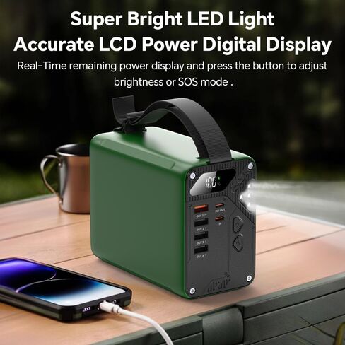 80000mAh High Capacity PD 30W Power Bank Fast Charging 22.5W Portable USB C Battery Packs with 5 Outputs & LCD Display Battery Bank for iPhone, Samsung, iPad ,Macbook & Outdoors Camping (GREEN) in Saudi Arabia