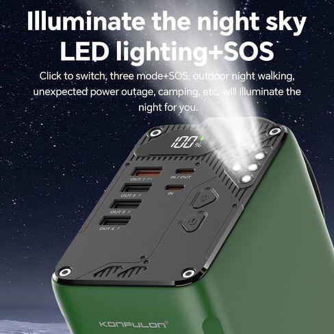 80000mAh High Capacity PD 30W Power Bank Fast Charging 22.5W Portable USB C Battery Packs with 5 Outputs & LCD Display Battery Bank for iPhone, Samsung, iPad ,Macbook & Outdoors Camping (GREEN) in Saudi Arabia
