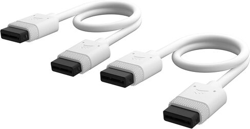 كابلات Corsair iCUE Link - 2X 200 مم مستقيمة - أبيض in Saudi Arabia