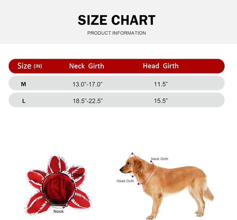 HOTUMN Dog Halloween Costume - Halloween Pet Scary Flower Hat Dog Demon Costumes Funny Hat Headband Soft Monster Cosplay Outfit and Cute Dog Decoration for Large Dog (Large) in Saudi Arabia