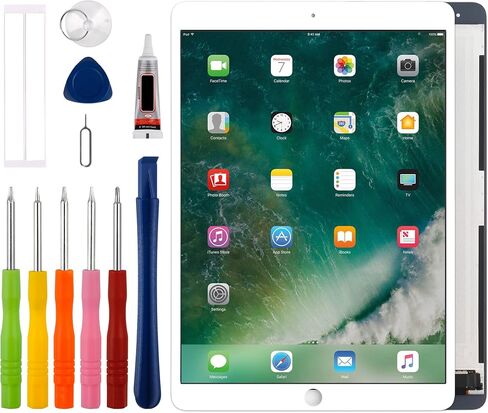 [New] Duotipa LCD Display Screen Digitizer Assembly Replacement for iPad Pro 10.5 2017 A1701 A1709 A1852 with Technical Repair Tools Kit-White in Saudi Arabia