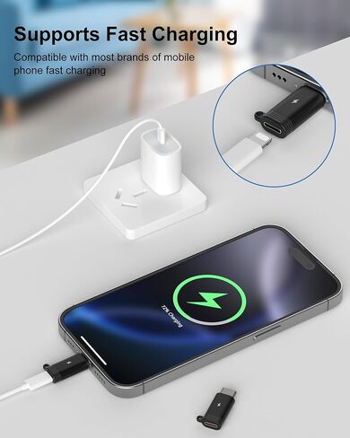 4 Pack Lightning to USB C Adapter for iPhone 15/16/16 Pro/16 Pro Max/16 Plus,Samsung S24/S23, iPad Air, Lightning to USB-C Adapter, Type C Charger Connector Cable, Not for Audio/Headphone/OTG in Saudi Arabia