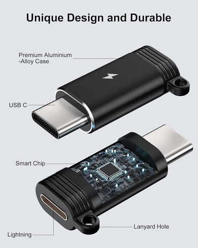4 Pack Lightning to USB C Adapter for iPhone 15/16/16 Pro/16 Pro Max/16 Plus,Samsung S24/S23, iPad Air, Lightning to USB-C Adapter, Type C Charger Connector Cable, Not for Audio/Headphone/OTG in Saudi Arabia