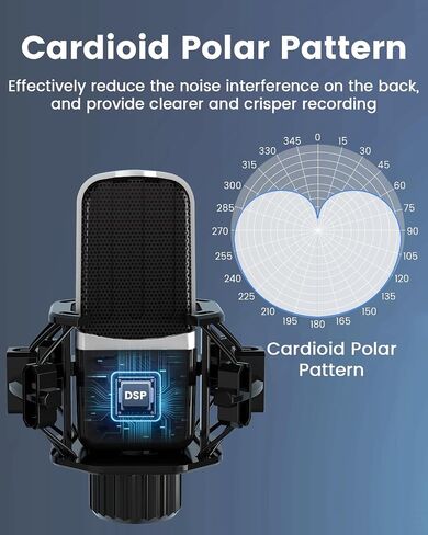 Podcast Equipment Bundle, Audio Interface with Cardioid Designer BM800 Mic for Gamer and All-in-One DJ Mixer, Perfect for Live Streaming, Singing, YouTube, Gaming in Saudi Arabia