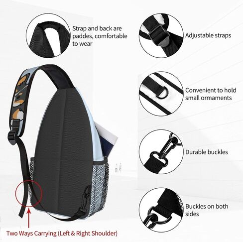 Women Cute Corgi Tricolor Dog Crossbody Sling Backpack for Men Chest Bag Shoulder Bag Lightweight One Strap Backpack Travel Outdoor Daypack in Saudi Arabia