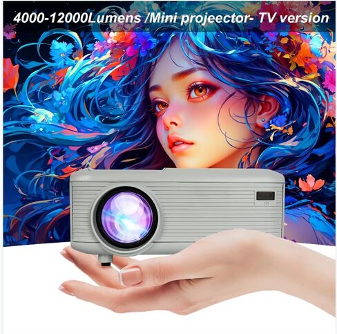 Projector,Mini Projector with Two-way Bluetooth, Full HD 1080P Portable Video Projector,300"Screen Projector&4K Projector &12000 LM Projector ,Movie Projector Compatible with HDMI/USB/Smartphone in Saudi Arabia