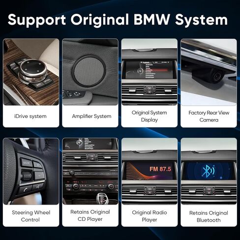 شاشة لمس 10.25 بوصة لسيارة BMW 5 Series F10 F11 (2013-2016) مع نظام NBT اللاسلكي Apple CarPlay Android Auto Upgrade Factory راديو السيارة الأصلي مضخم صوت ستيريو محتفظ به in Kuwait