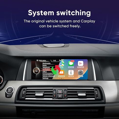 شاشة لمس 10.25 بوصة لسيارة BMW 5 Series F10 F11 (2013-2016) مع نظام NBT اللاسلكي Apple CarPlay Android Auto Upgrade Factory راديو السيارة الأصلي مضخم صوت ستيريو محتفظ به in Kuwait