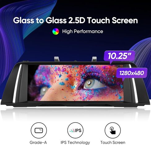 شاشة لمس 10.25 بوصة لسيارة BMW 5 Series F10 F11 (2013-2016) مع نظام NBT اللاسلكي Apple CarPlay Android Auto Upgrade Factory راديو السيارة الأصلي مضخم صوت ستيريو محتفظ به in Kuwait