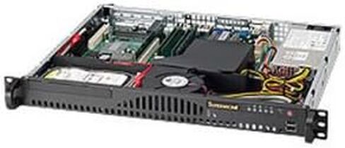 هيكل خادم Supermicro Mini 1U Rackmount بقدرة 200 وات، باللون الأسود CSE-512-203B in Kuwait