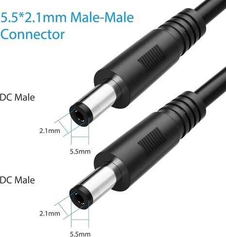 30cm USB C Type C Male to 5.5x2.1mm Female Cable, Support 5V 12V 20V DC Adapter USB C Connector Made for Power Bank, Small Fan, Starlink Mini, Foldable Solar, LaptopsSeries in Saudi Arabia