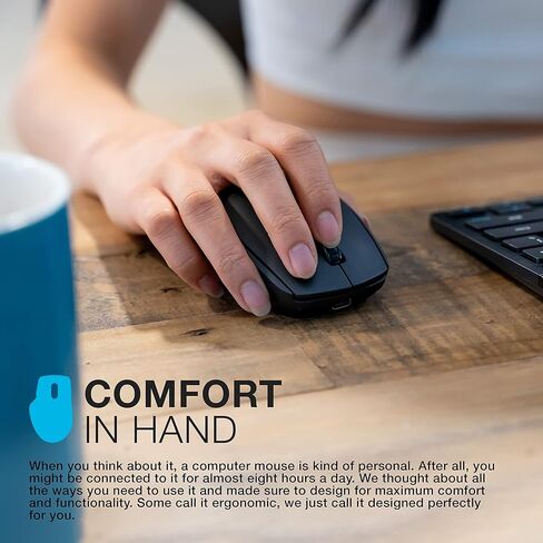 ماوس JLab GO للشحن اللاسلكي، الاتصال عبر بلوتوث أو دونجل USB لاسلكي، تبديل الأجهزة المتعددة، محمول، صغير للغاية وخفيف الوزن للعمل أثناء التنقل، تتبع قابل للتعديل، (عبوة واحدة) in Kuwait