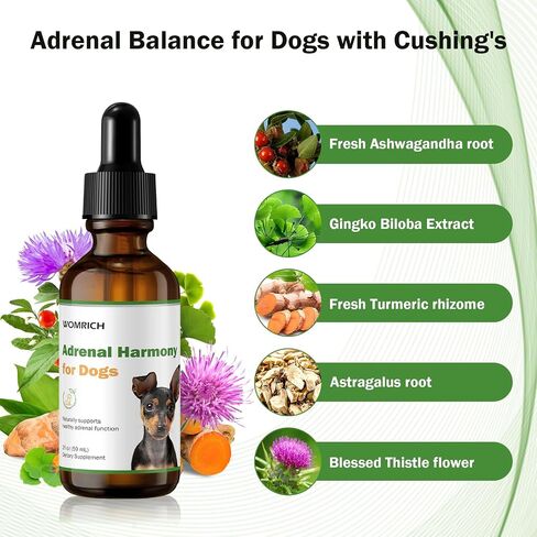 Cushings Treatment for Dogs - Adrenal Support Supplements Drops Cushing's Disease Relief, Cushings Treatment for Dogs, Adrenal Balance, and Improved Cortisol Balance, Antioxidant Support - 59ML in Kuwait