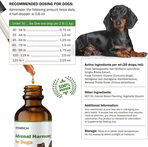 Cushings Treatment for Dogs - Adrenal Support Supplements Drops Cushing's Disease Relief, Cushings Treatment for Dogs, Adrenal Balance, and Improved Cortisol Balance, Antioxidant Support - 59ML in Kuwait