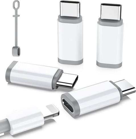 ZOOAUX 2 Pack Lightning إلى USB C محول لـ iPhone 16/16 Pro/16 Pro Max/16 Plus/15/15 Pro/15 Pro Max/15 Plus، Samsung، iPad Air، يدعم الشحن السريع ونقل البيانات، وليس لسماعات الرأس/ الصوت/وتغ in Kuwait