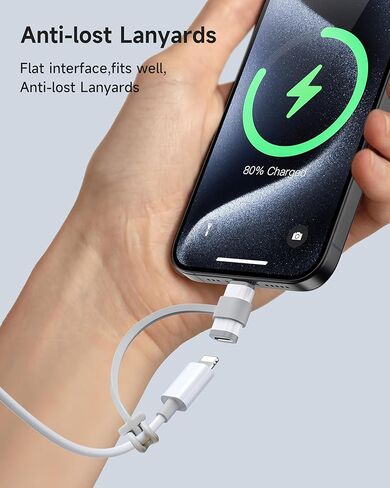 ZOOAUX 2 Pack Lightning إلى USB C محول لـ iPhone 16/16 Pro/16 Pro Max/16 Plus/15/15 Pro/15 Pro Max/15 Plus، Samsung، iPad Air، يدعم الشحن السريع ونقل البيانات، وليس لسماعات الرأس/ الصوت/وتغ in Kuwait