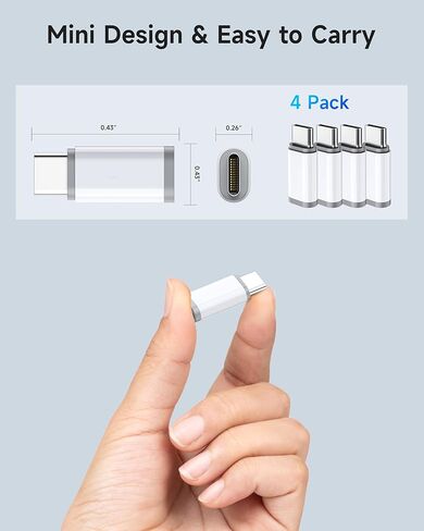 ZOOAUX 2 Pack Lightning إلى USB C محول لـ iPhone 16/16 Pro/16 Pro Max/16 Plus/15/15 Pro/15 Pro Max/15 Plus، Samsung، iPad Air، يدعم الشحن السريع ونقل البيانات، وليس لسماعات الرأس/ الصوت/وتغ in Kuwait