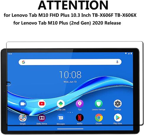 [2 Pack Screen Protector for Lenovo Tab M10 FHD Plus 10.3 Inch TB-X606F TB-X606X,Tempered Glass Screen Film Guard for Lenovo Tab M10 Plus (2nd Gen) 2020 Release in Kuwait