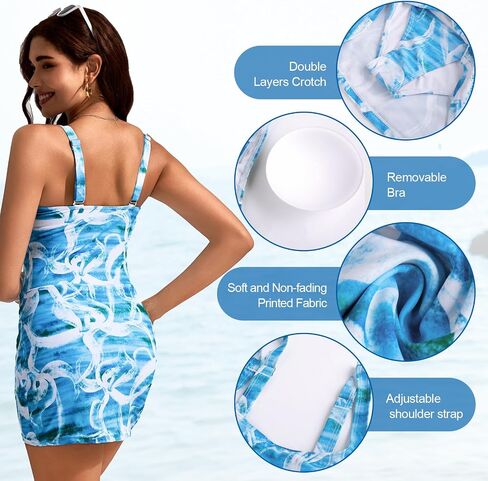 JASAMBAC One Piece Swimdress Swimsuits for Women Tummy Control Bathing Suits Wrap Ruched Swimdress Modest Swimwear Skirt in Saudi Arabia