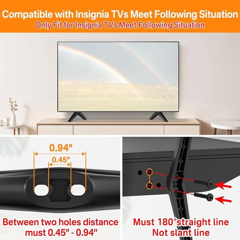 أرجل حامل التلفزيون لأرجل تلفزيون Insignia بدون أرجل تلفزيون مثقوبة على الحائط لأرجل حامل تلفزيون Insignia أقدام تلفزيون مضادة للانزلاق لاستبدال أرجل تلفزيون Insignia لتلفزيون Insignia Smart Roku مع جميع مجموعات البراغي in Kuwait