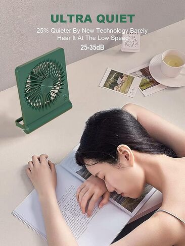 مروحة مكتب صغيرة، مروحة USB قابلة لإعادة الشحن بقدرة 2000 مللي أمبير تعمل بالبطارية، هادئة للغاية، رياح قوية، 3 سرعات للسفر in Kuwait